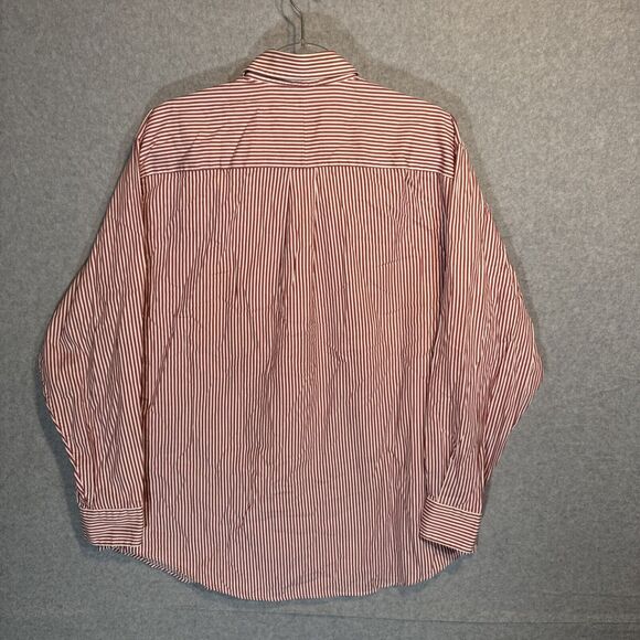 Club Room Red‎ Striped Mens Reg Fit Button Down Long Sleeve Shirt Sz17 34/35 XL - Picture 7 of 9